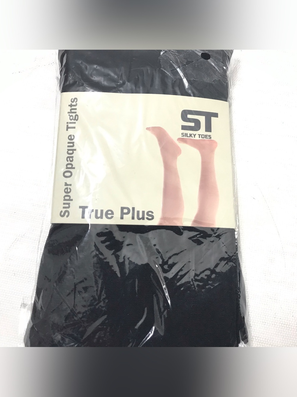 Silky Toes Womens Plus Size US 28/30 Black Super Opaque True Plus Tights Career